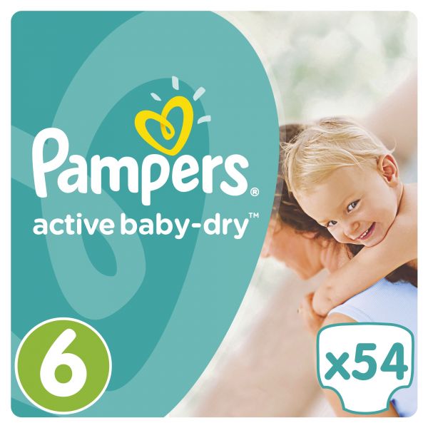 Подгузники Pampers Active Baby Dry, р. 6, 15+ кг, 54 шт