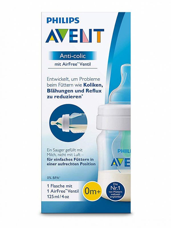 Бутылочка Philips Avent серии Anti-colic с клапаном Airfree , SCF810/14 (0 мес+), 125 мл